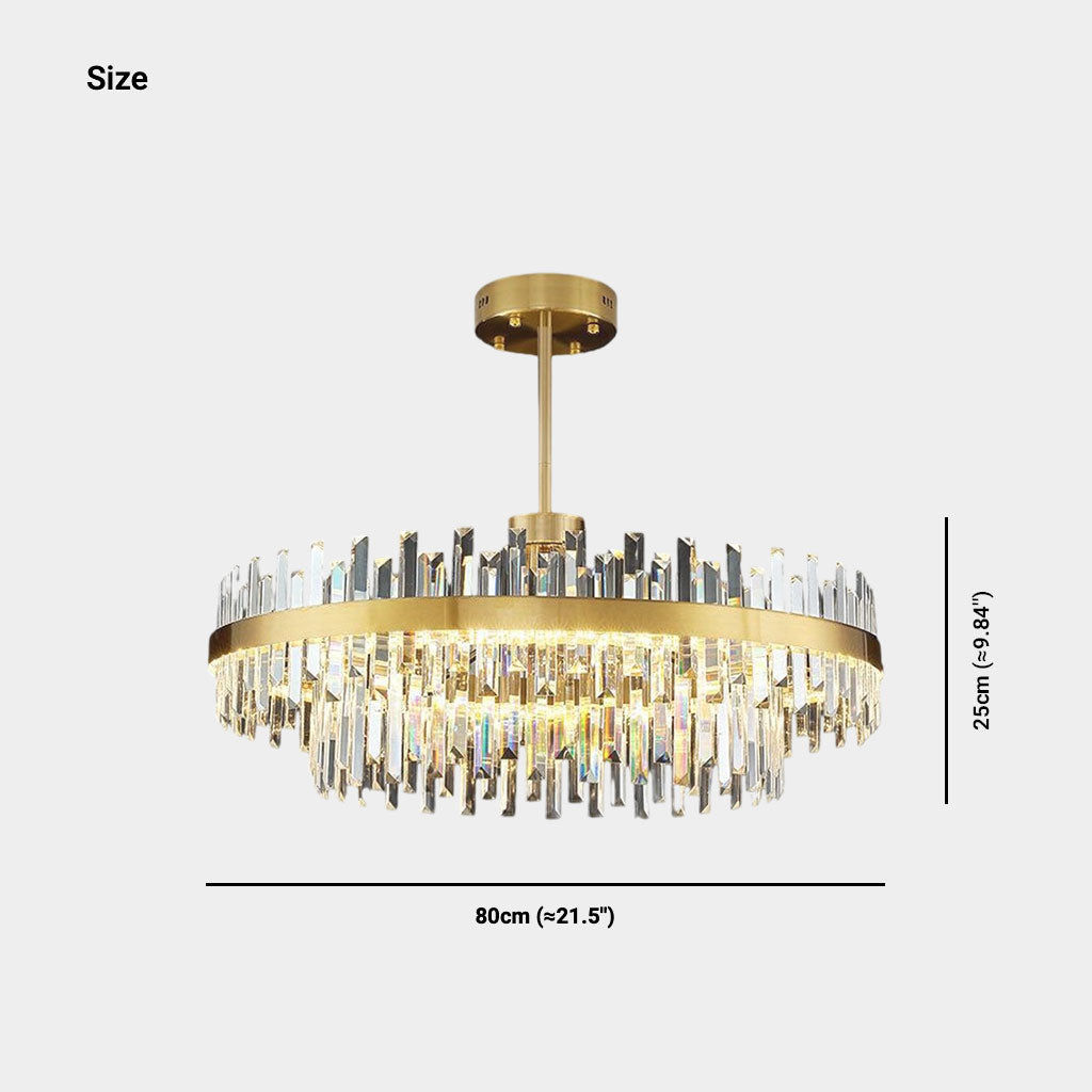 Crystal Chandelier Gold Round Oval LED 60 80 100cm | Sansoti