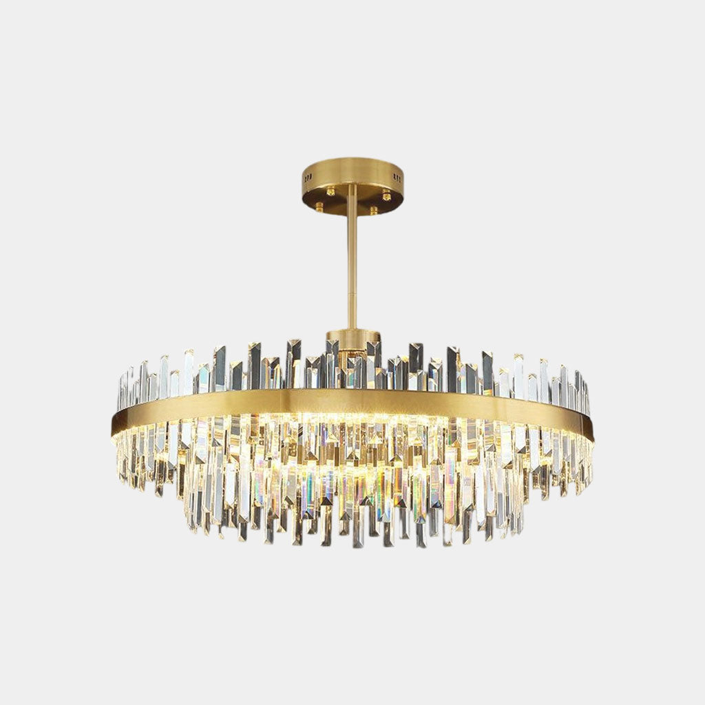 Crystal Chandelier Gold Round Oval LED 60 80 100cm | Sansoti