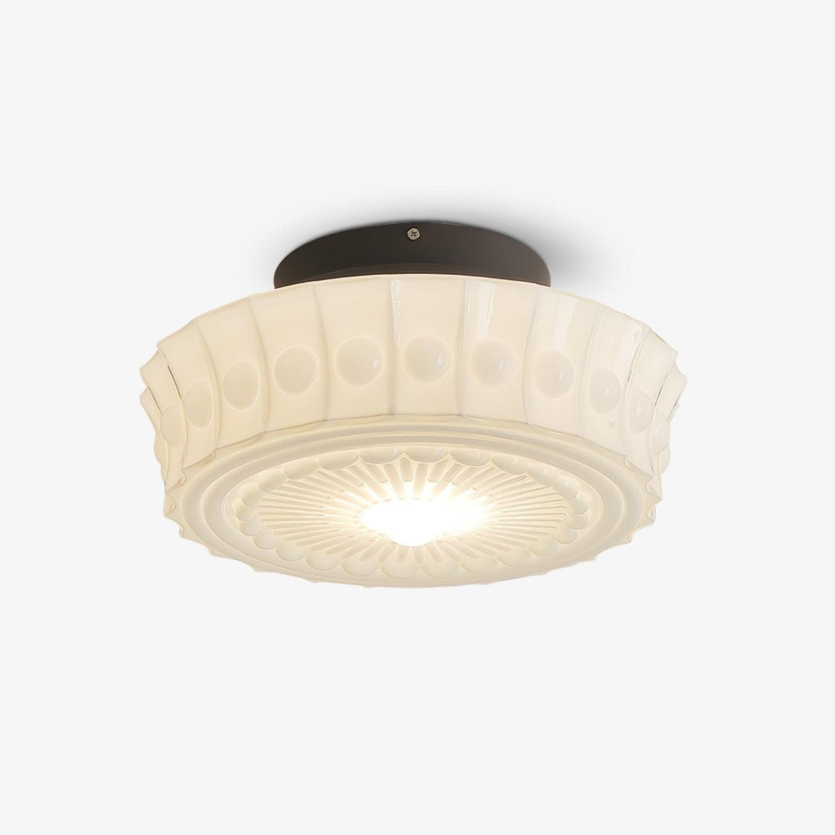 Deckenleuchte mit Metallrahmen und Glasschirm Ø36–45cm, klassisches Industriedesign für Wohnzimmer, Esszimmer und Flur, E26/E27, 3–4 Leuchten, Wandmontage, fest verdrahtete Deckenbeleuchtung, modern und elegant | Sansoti