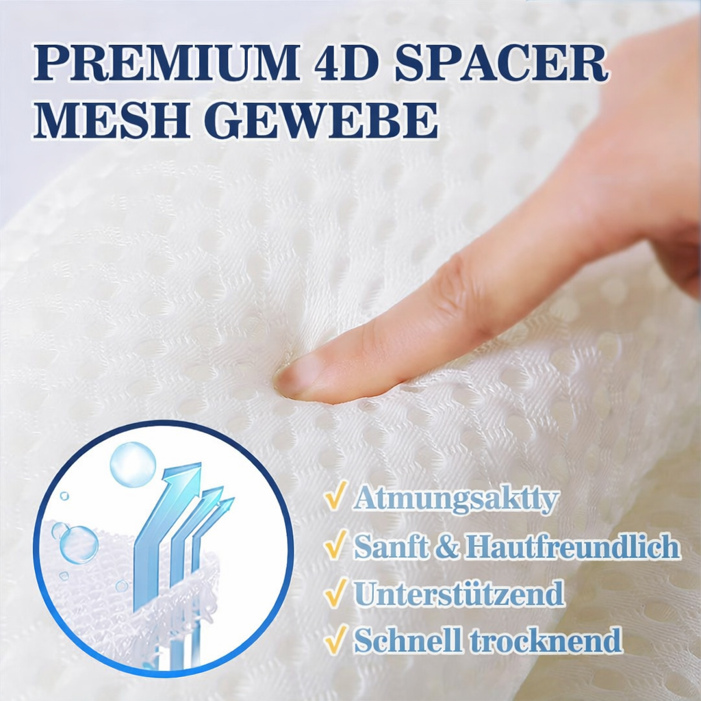 Ergonomic Bath Pillow with Neck Support Suction Cups Non-Slip 4D Mesh Breathable Bathroom Comfort Wellness Spa Relaxation | Sansoti