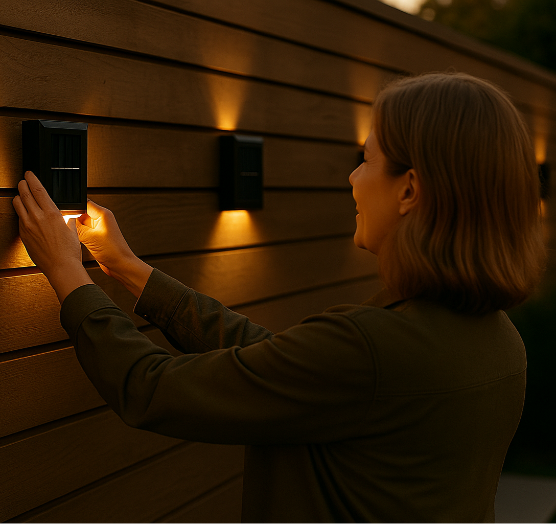 Solar LED Outdoor Wall Light Warm White Light Waterproof IP65 Garden Lighting Solar-Powered Motion Sensor | Sansoti