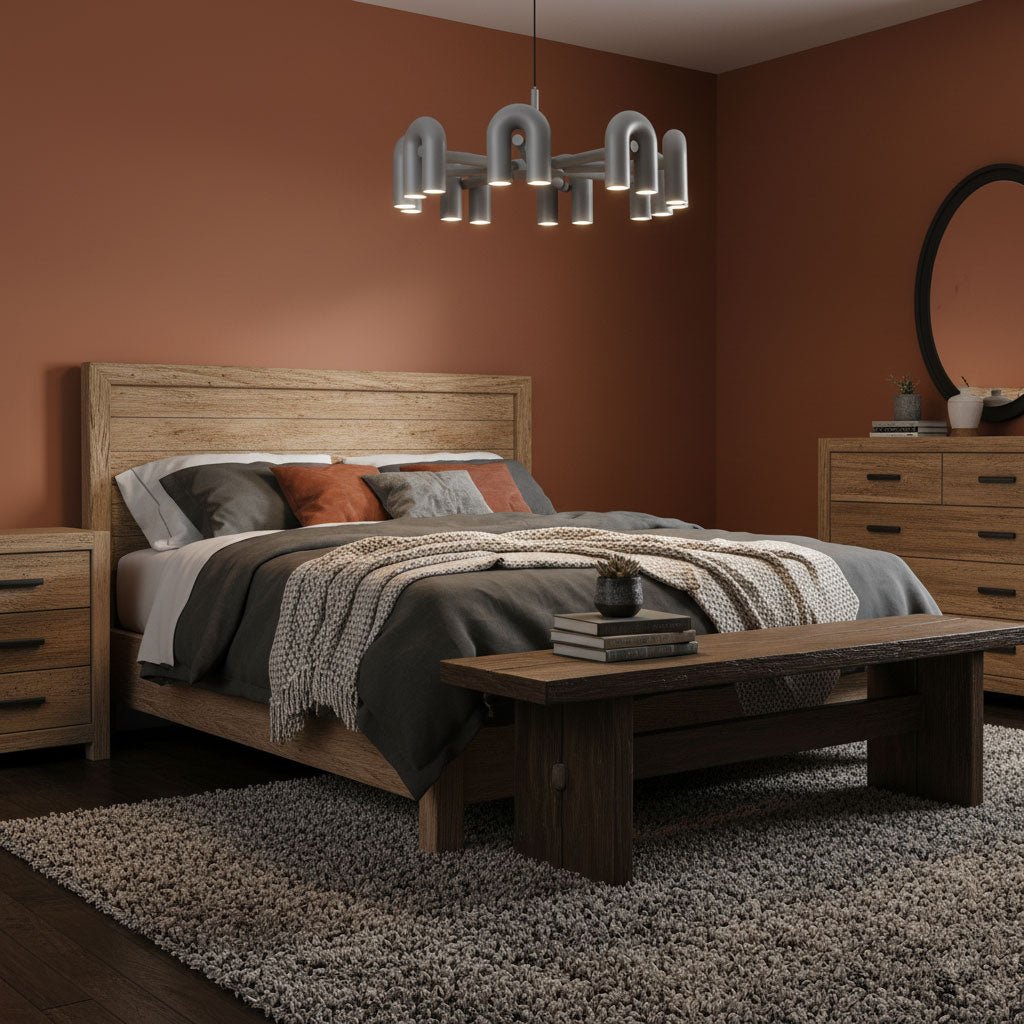 Modular Chandelier with U-Shaped Arms – Adjustable Design – Black, Gray, Orange or Blue – 3, 4, 6 or 8 Lights – Modern Statement Piece | Sansoti