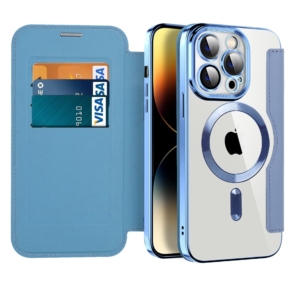 Transparent Wallet Phone Case with MagSafe and RFID Blocking for iPhone 12 13 14 15 16 17 Series | Sansoti