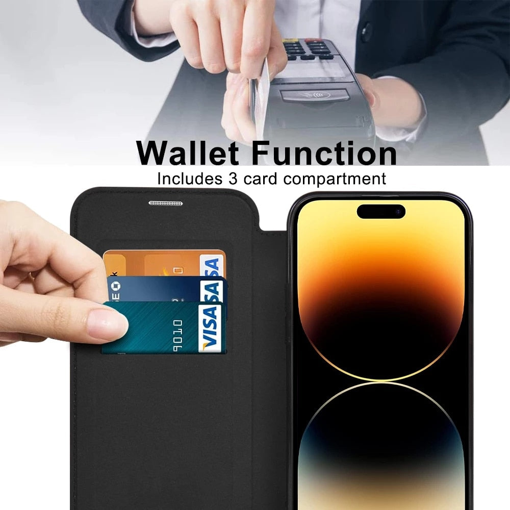 Transparent Wallet Phone Case with MagSafe and RFID Blocking for iPhone 12 13 14 15 16 17 Series | Sansoti