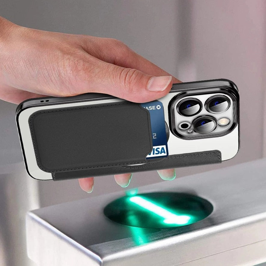 Transparent Wallet Phone Case with MagSafe and RFID Blocking for iPhone 12 13 14 15 16 17 Series | Sansoti