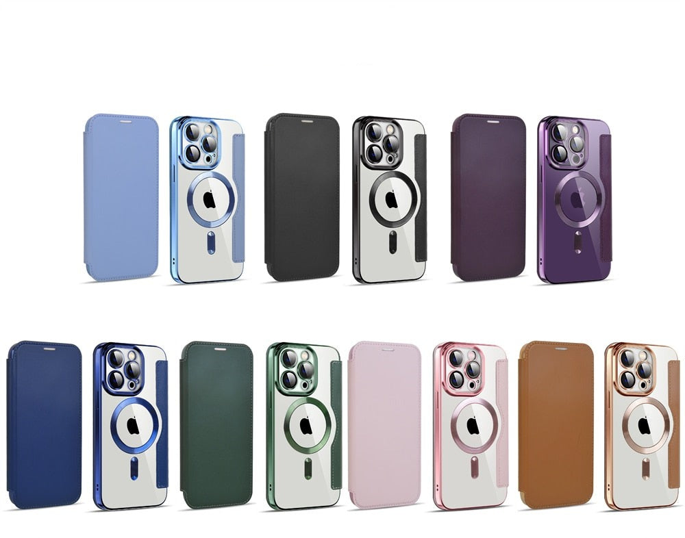 Transparent Wallet Phone Case with MagSafe and RFID Blocking for iPhone 12 13 14 15 16 17 Series | Sansoti