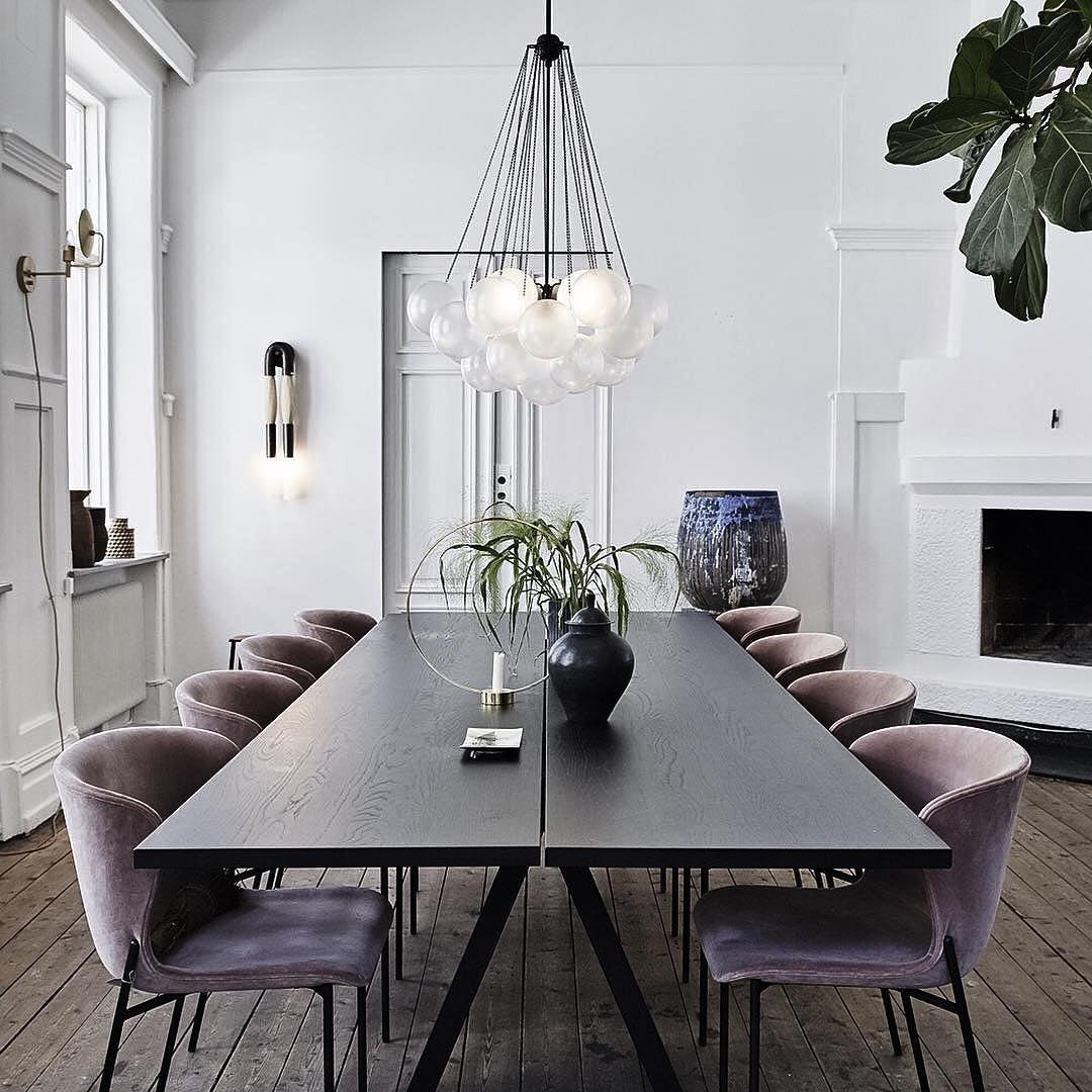 Lámpara colgante de bolas de vidrio, 19-37 bolas, metal dorado, para comedor y salón | Sansoti