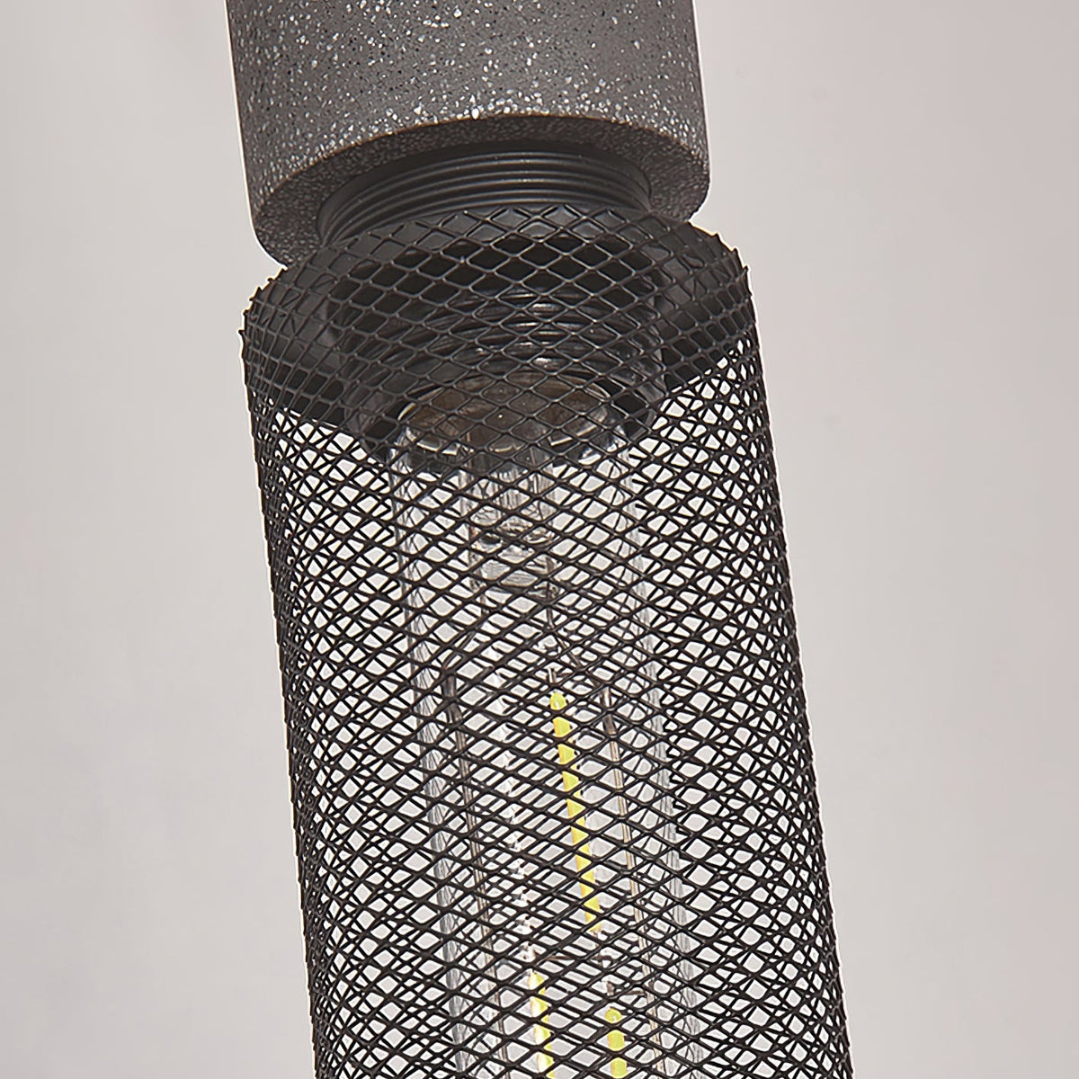 Lámpara colgante de hormigón, industrial, cilíndrica, de metal, negra y gris, E27 | Sansoti