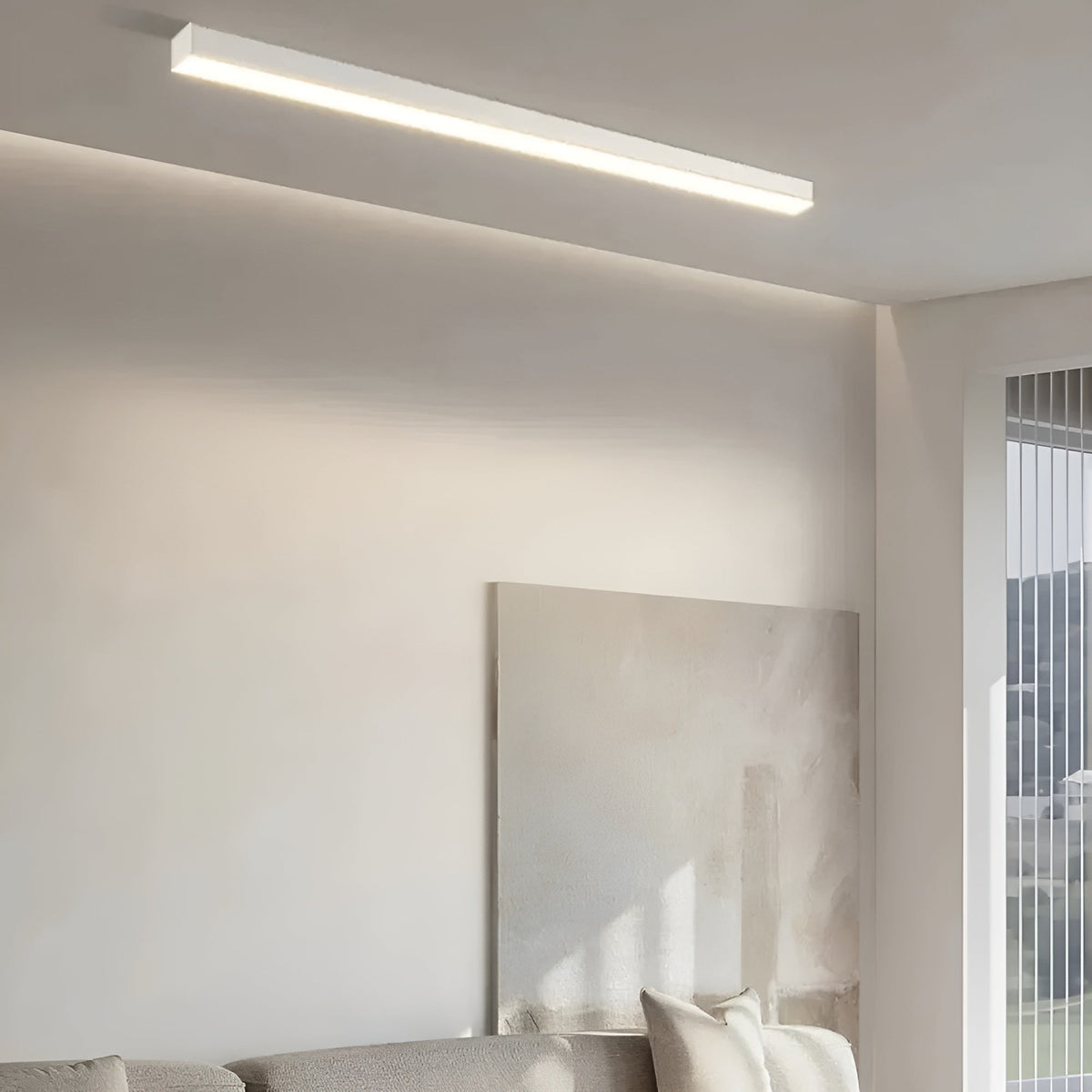 Minimalist LED Ceiling Light Aluminum Strip 60-200cm Dimmable Living Room Bedroom Dining Room Lighting | Sansoti