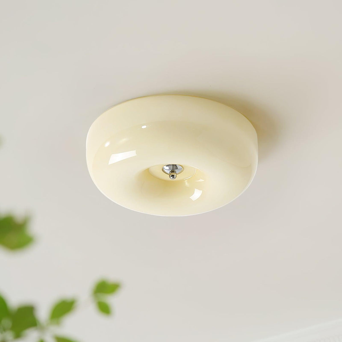 Plafonnier verre LED métal blanc salon chambre couloir plafonnier rond en verre lumière de plafond moderne | Sansoti