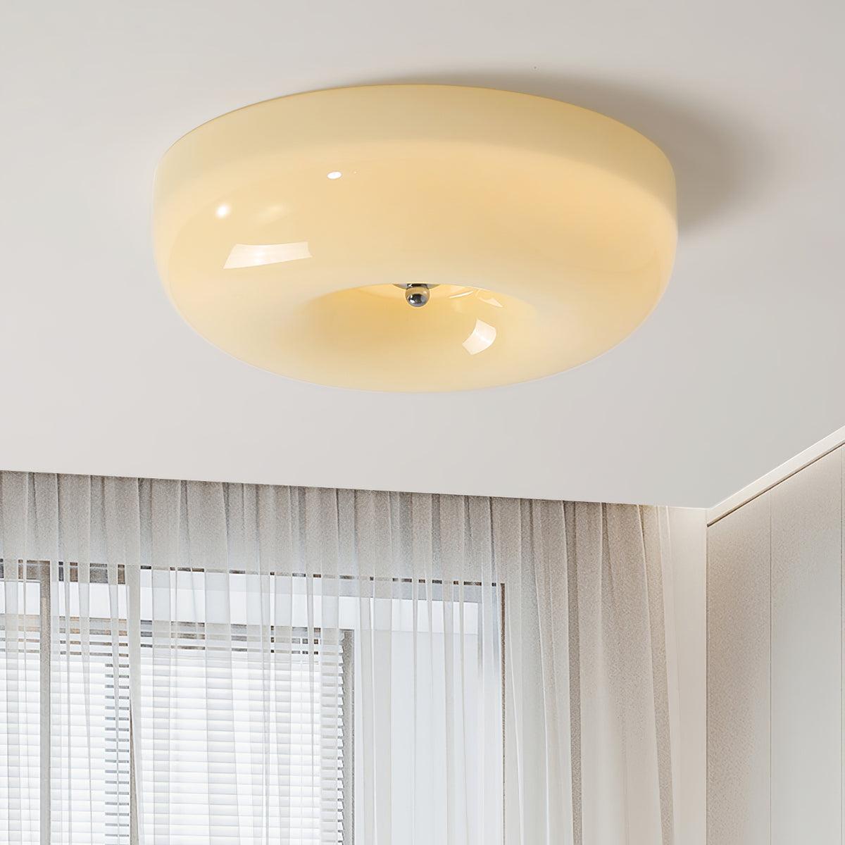 Plafonnier verre LED métal blanc salon chambre couloir plafonnier rond en verre lumière de plafond moderne | Sansoti