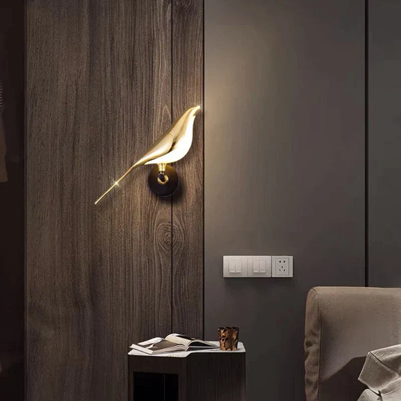Aplique con diseño de pájaro, LED, magnético, giratorio, luz cálida, neutra y fría, salón, decorativo | Sansoti