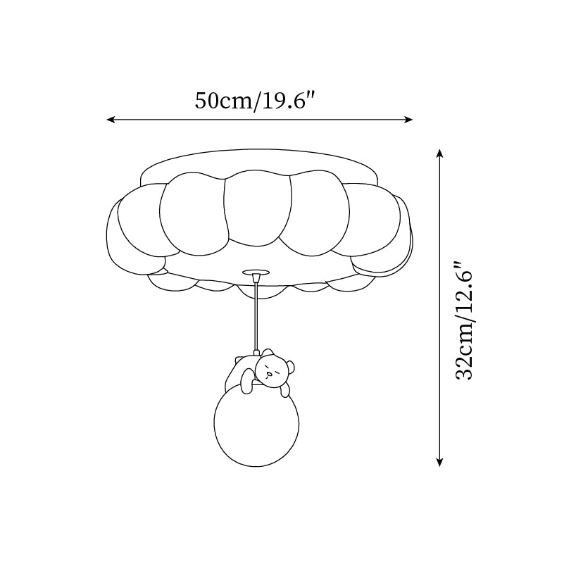 Plafondlamp Kinderkamer Beer Taart Wolk Acryl Warm Licht Inbouw Decoratief Hangende Knuffel Slaapkamer 5-10m² | Sansoti