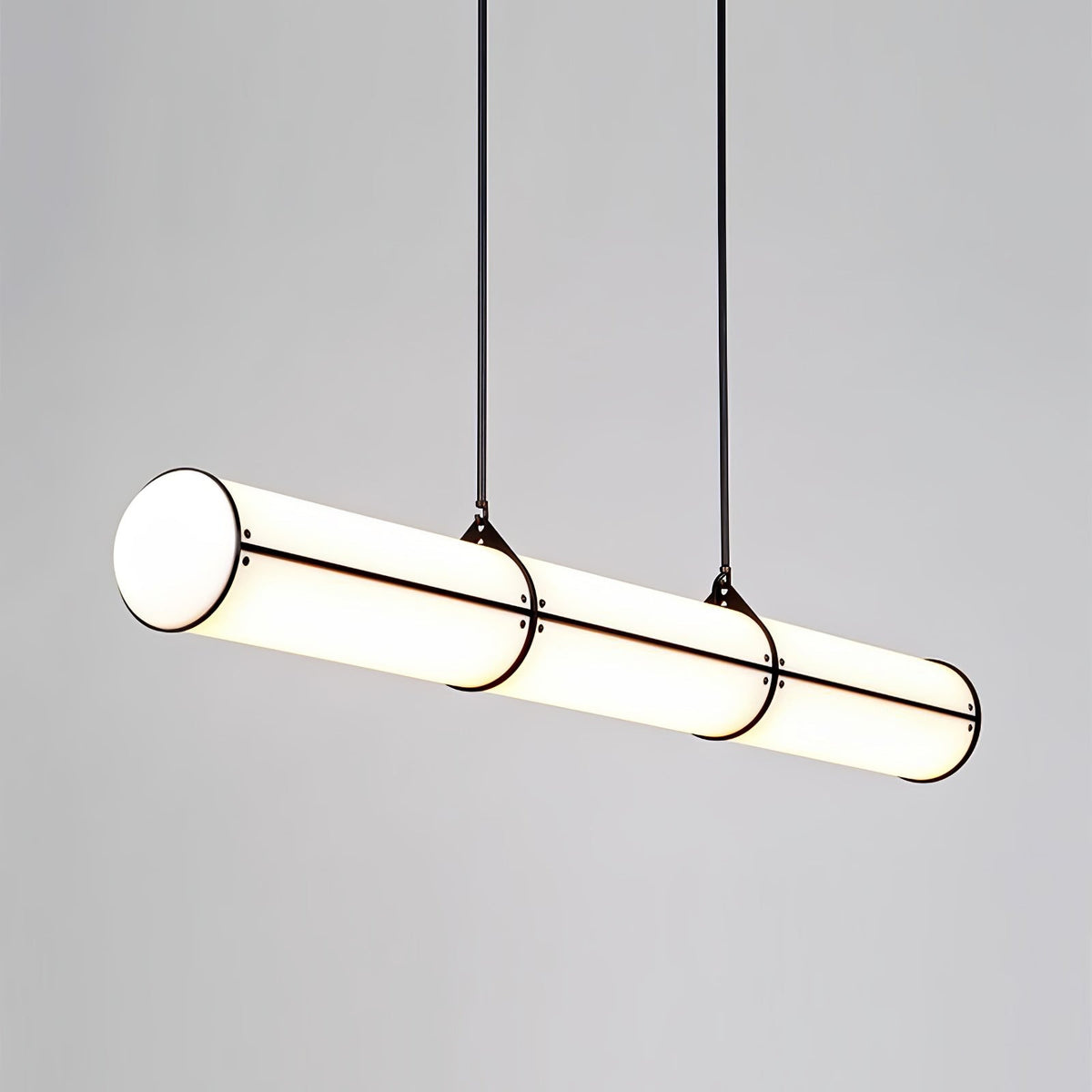 Endless Cylindrical Pendant Light, Modern Linear Lighting for Dining Table and Living Room, Integrated LED Floating Light Line, Architectural Lighting