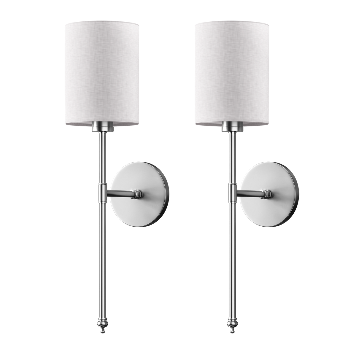 Wandleuchte Gold Weißer Zylinderschirm Set 2 Kabellos Fernbedienung Dimmbar RGB Schlafzimmer | Sansoti
