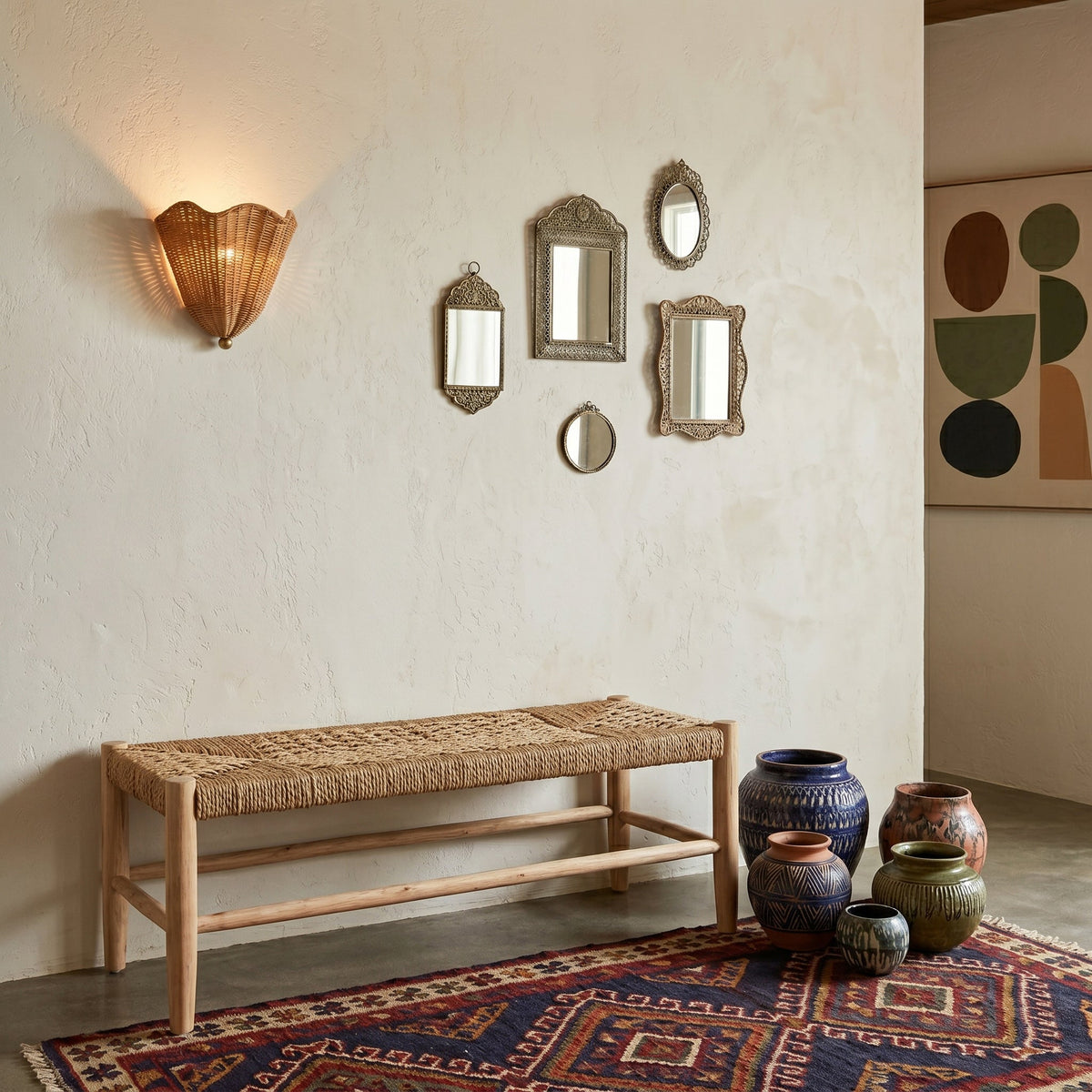 Wandlamp Rotan Natuurlijk Bruin E26 E27 LED Fitting Binnen Verlichting Bohemian Sfeerlamp Decoratief | Sansoti