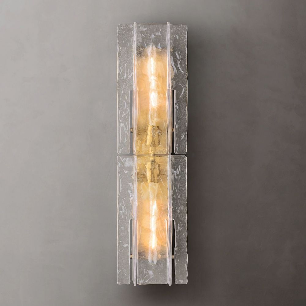 Glazen Wandlamp Geometrisch Staal Helder Glas Wandverlichting Modern Design Woonkamer Slaapkamer Sfeer | Sansoti