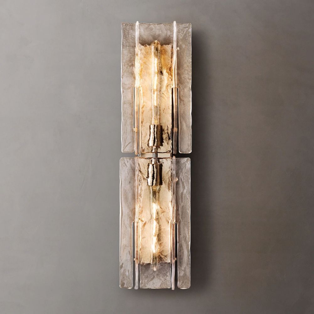Glazen Wandlamp Geometrisch Staal Helder Glas Wandverlichting Modern Design Woonkamer Slaapkamer Sfeer | Sansoti