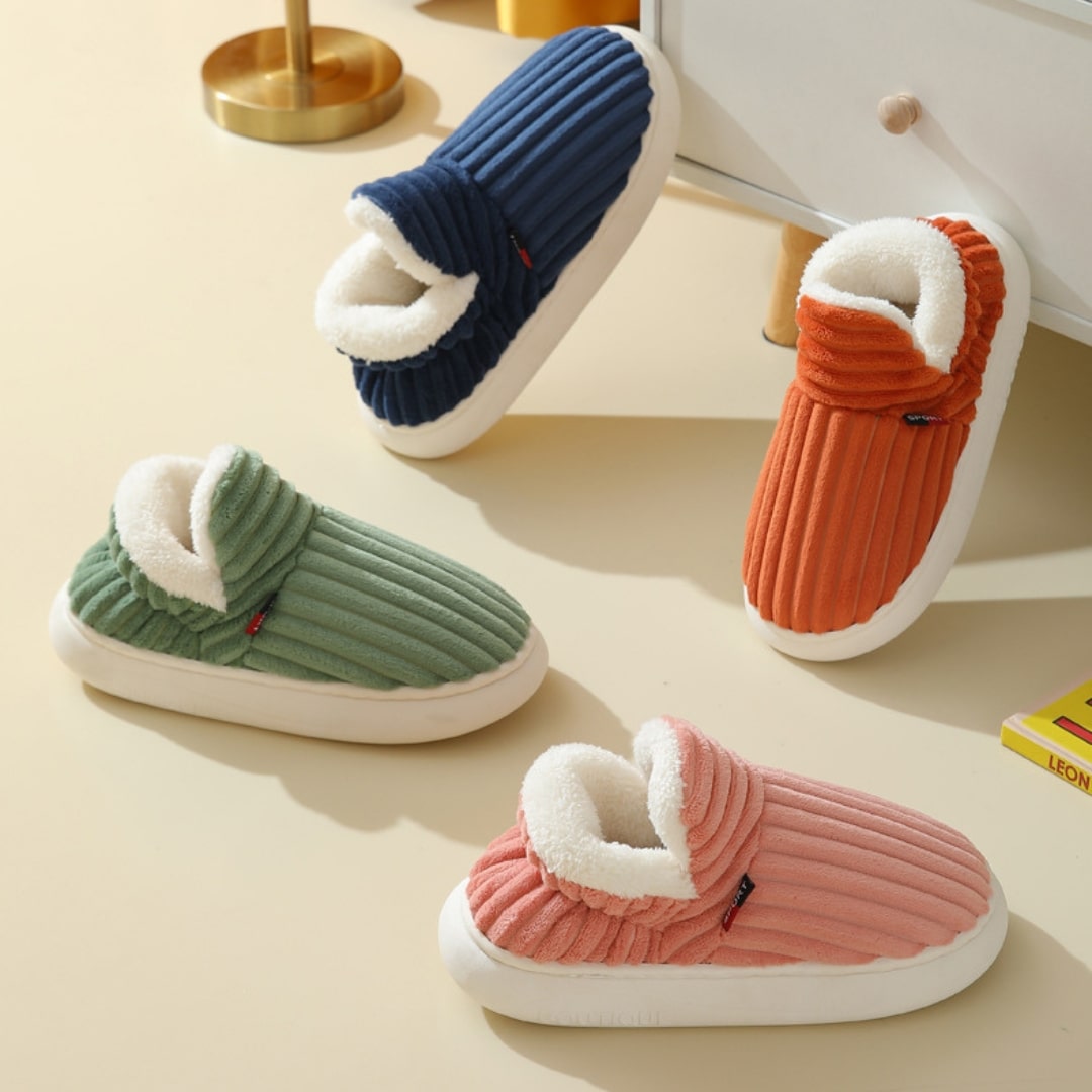 Unisex Cotton Slippers – Warm House Slippers with Non-Slip Sole for Women and Men Comfortable Indoor Footwear | Sansoti
