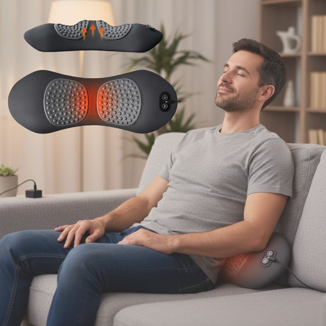 Back Massager with Heat and Vibration for Lower Back Lumbar Therapy at Home Sciatica Relaxation Pain Relief | Sansoti
