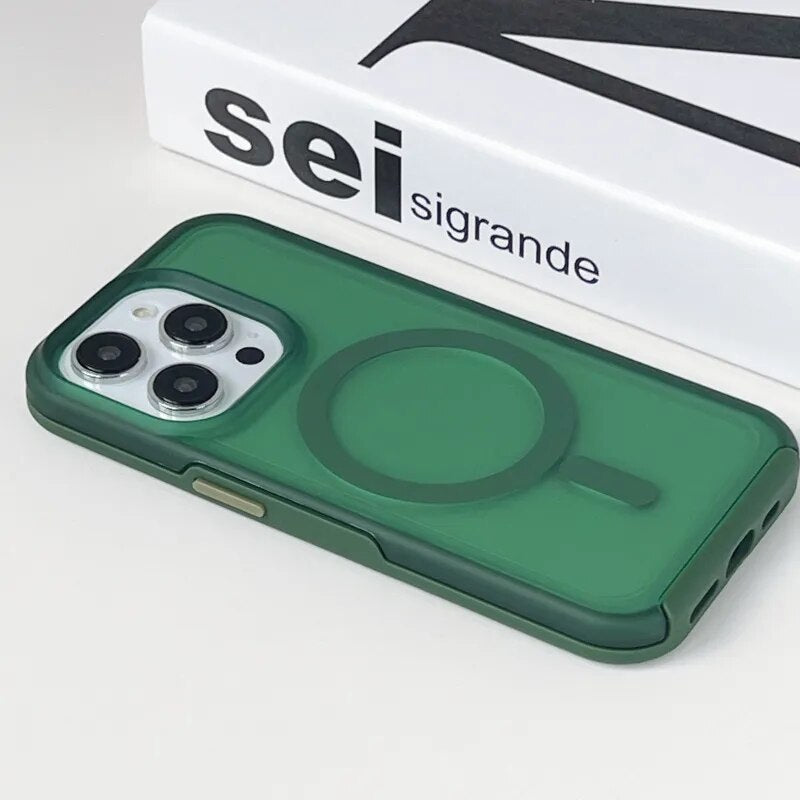 Prismatic Phone Case with Wireless Charging for iPhone 14 15 16 Pro Max Transparent Shockproof Protective Case | Sansoti