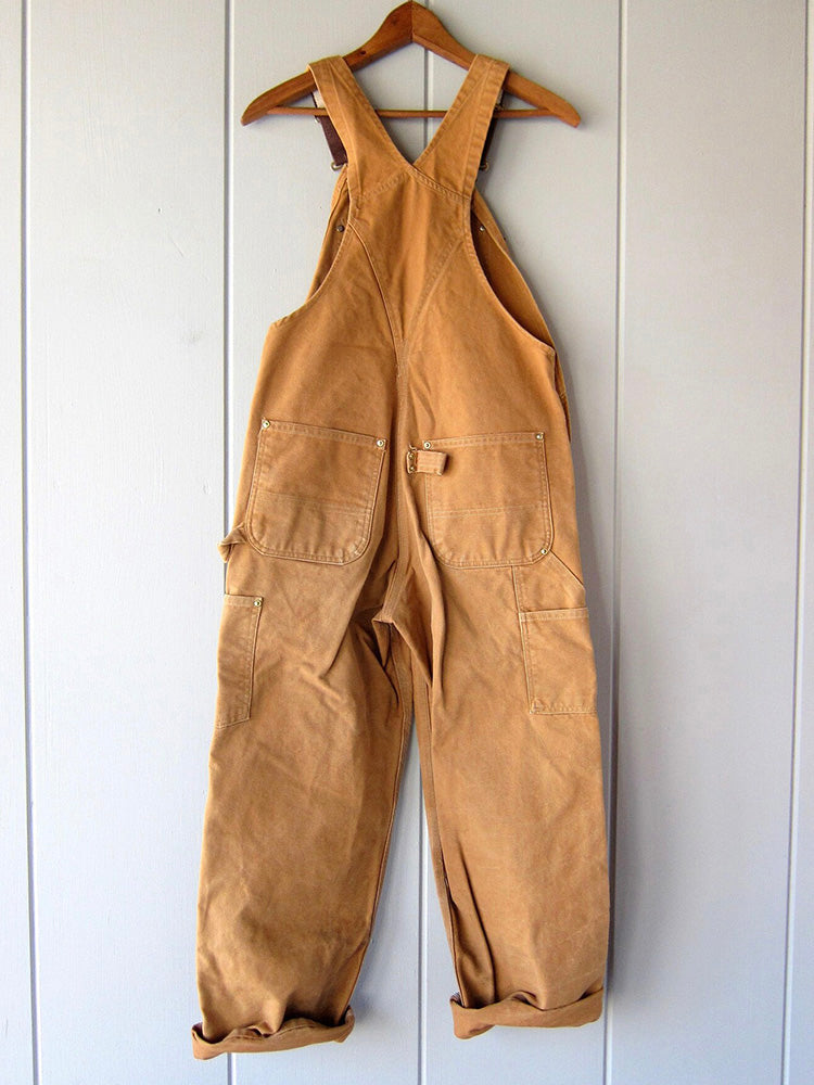 Canvas Work Overalls with Adjustable Straps, Reinforced Knees, and Practical Pockets for DIY and Gardening | Sansoti