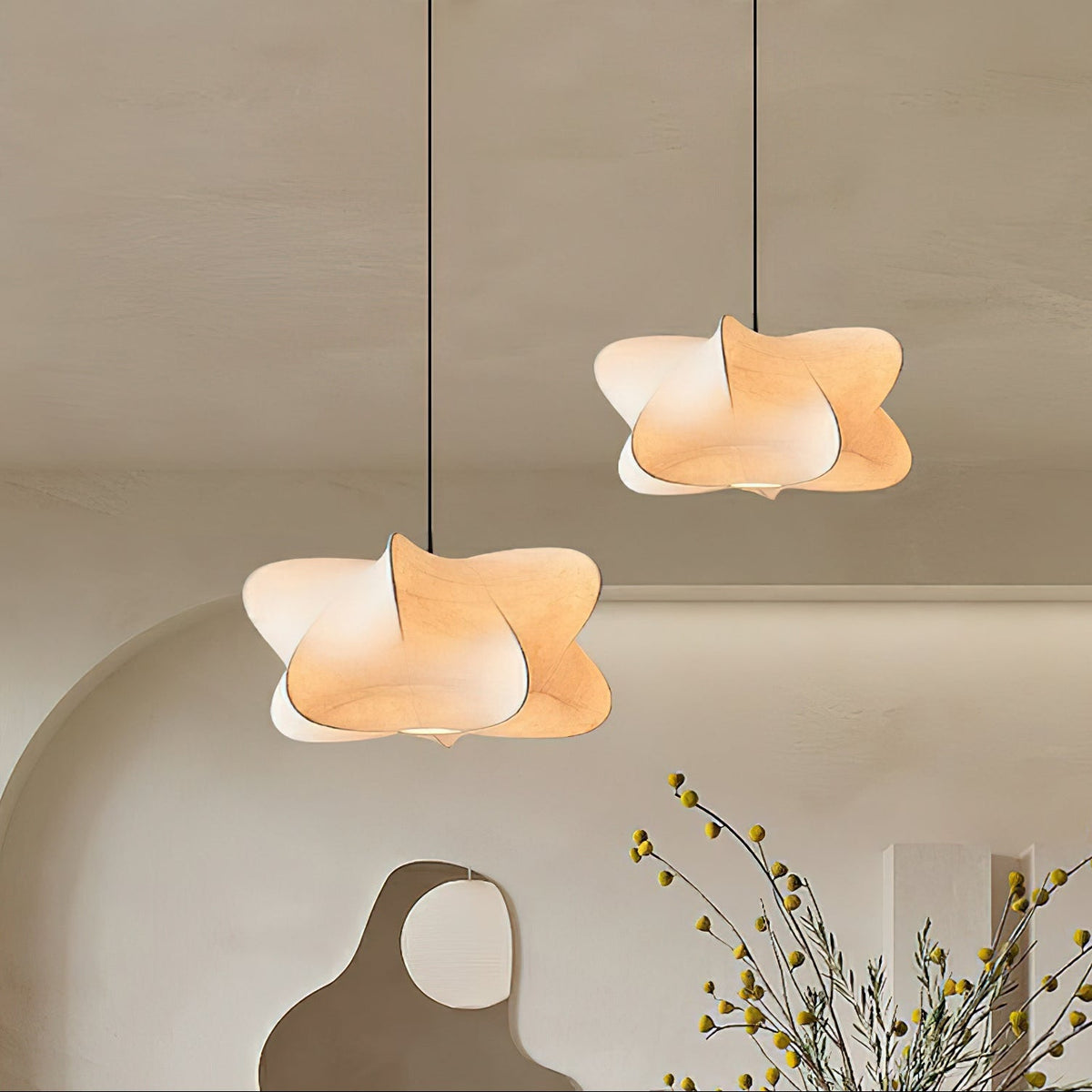 Silk cocoon pendant lamp – 3 sizes of organic ambient lighting | Sansoti