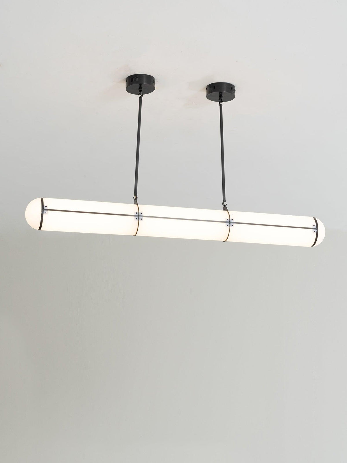 Endless Cylindrical Pendant Light, Modern Linear Lighting for Dining Table and Living Room, Integrated LED Floating Light Line, Architectural Lighting