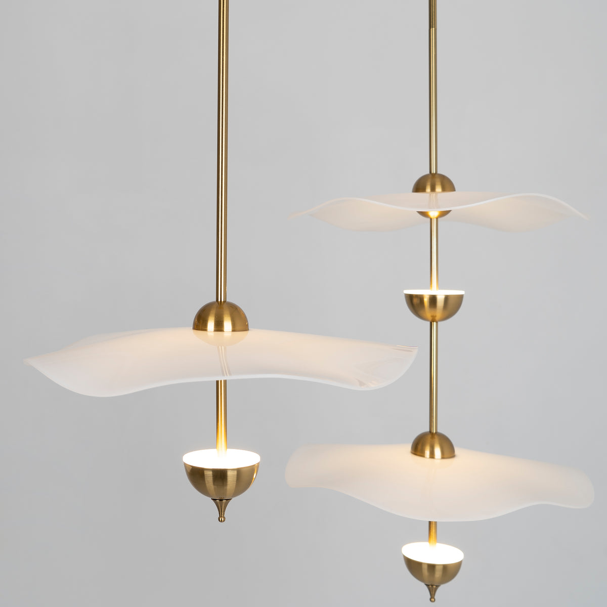 Doppelte Biscuit Hängeleuchte Weiß Gold Rund Opalweiß Acrylschirm Design Beleuchtung Dekorativ für Wohnzimmer Essbereich Schlafzimmer Modern Skandinavisches Interieur | Sansoti