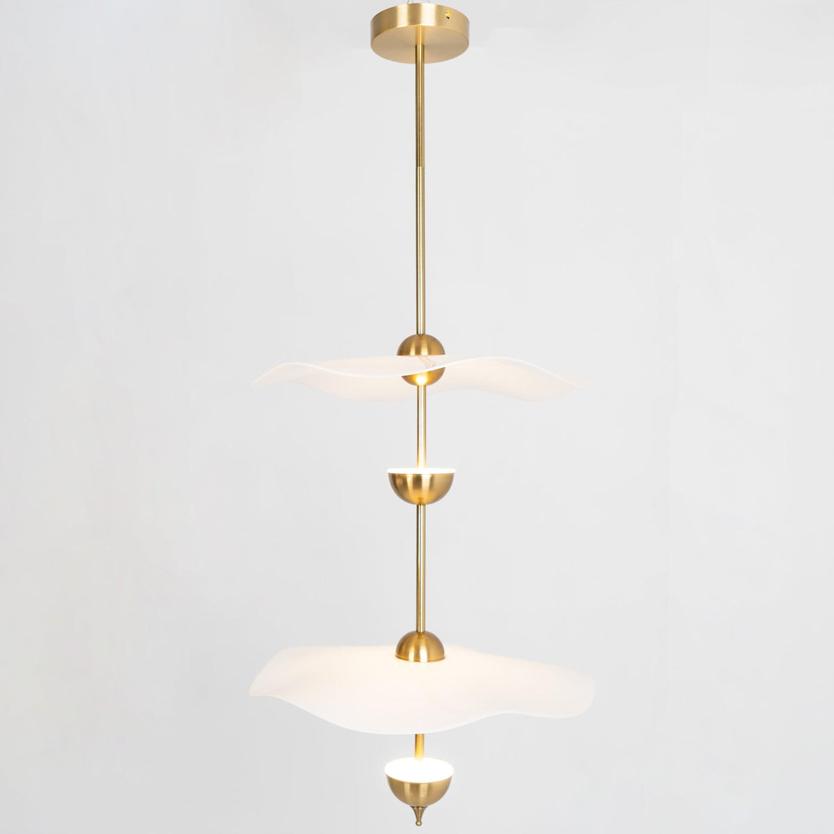 Doppelte Biscuit Hängeleuchte Weiß Gold Rund Opalweiß Acrylschirm Design Beleuchtung Dekorativ für Wohnzimmer Essbereich Schlafzimmer Modern Skandinavisches Interieur | Sansoti