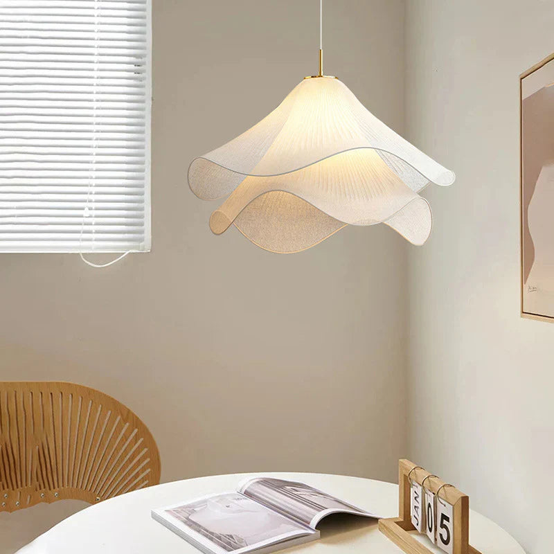 Hängelampe Japandi Stoff Rund Skandinavisch Design E27 40-80cm Warmes Licht | Sansoti