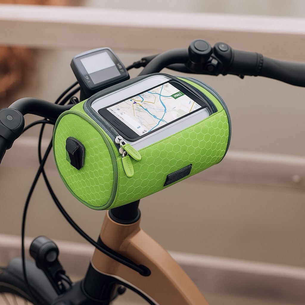 Fiets Stuurtas | Touchscreen Compatibel | Universeel Klittenband | Ridepocket | Waterafstotend Nylon Fietstasje voor Smartphone Navigatie Sleutels Portemonnee | Sansoti