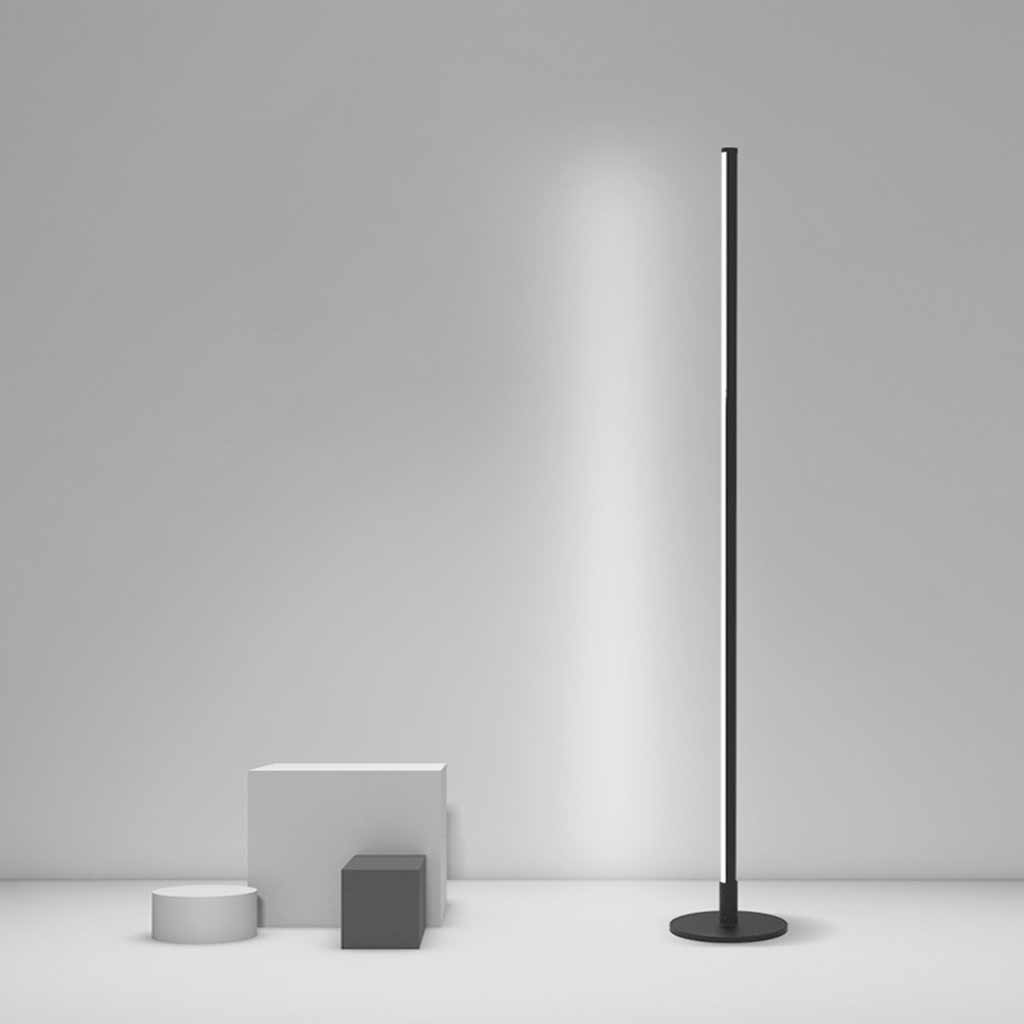 Slim Freestanding LED Lamp Dimmable with Remote Control Aluminum Iron Acrylic Black White Modern Minimalist | Sansoti