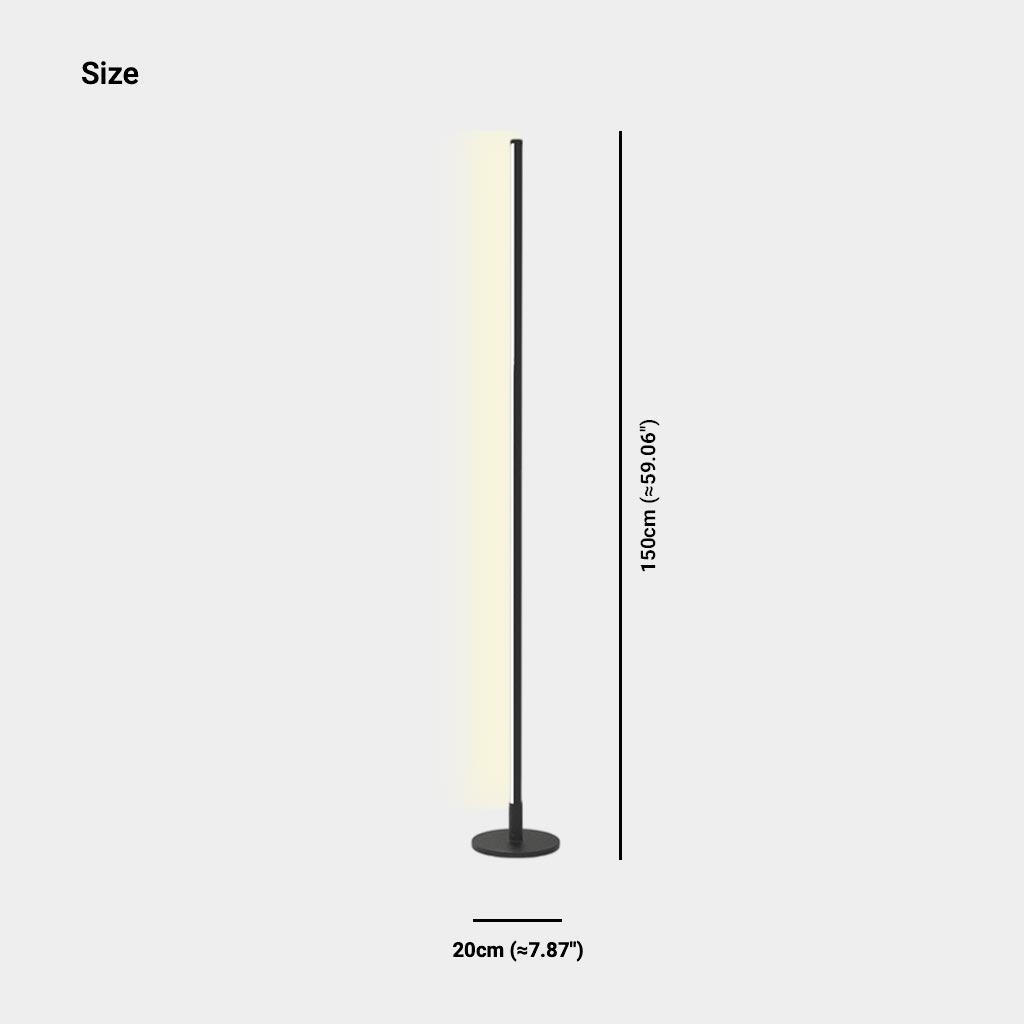 Slim Freestanding LED Lamp Dimmable with Remote Control Aluminum Iron Acrylic Black White Modern Minimalist | Sansoti