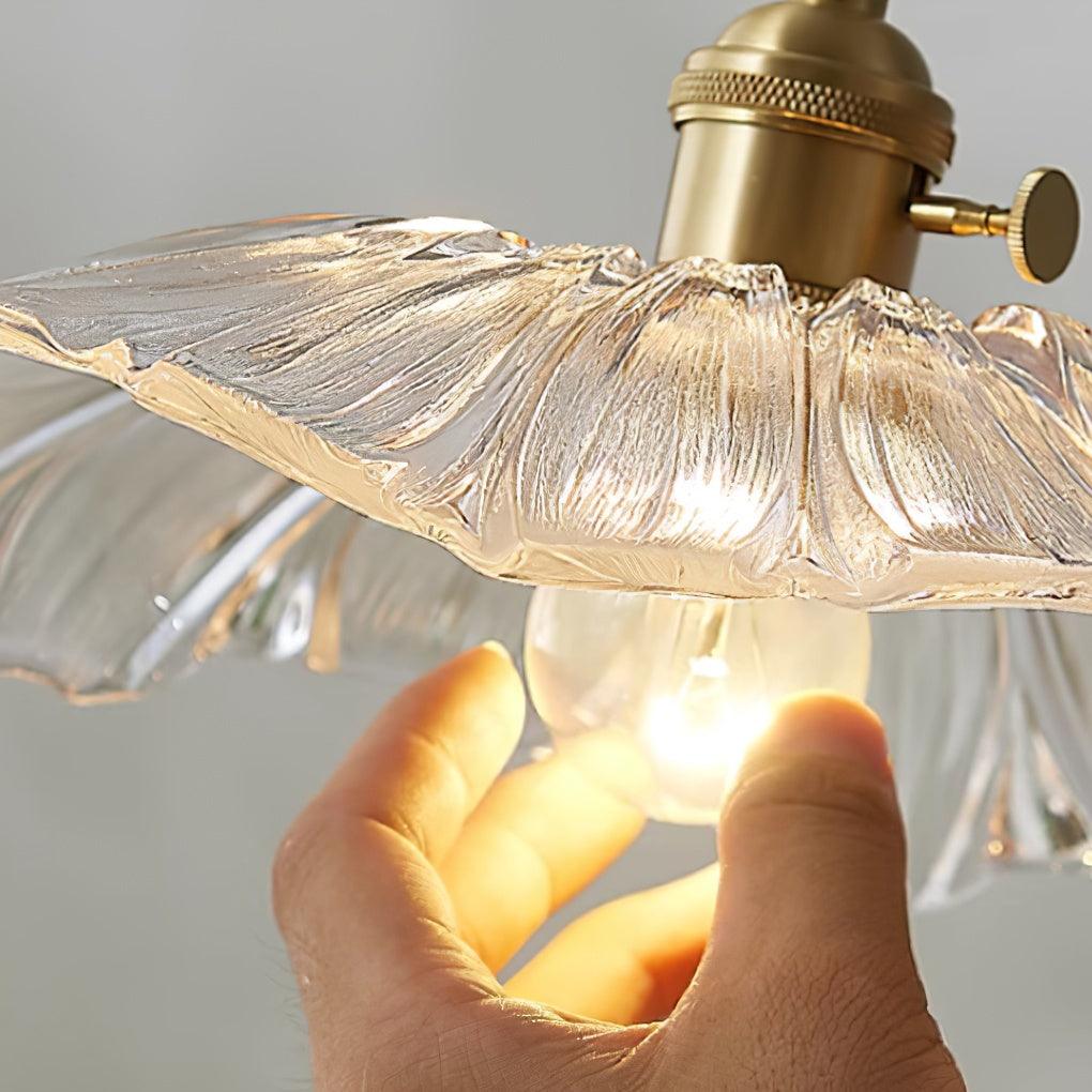 Hanglamp Bloem Glas Retro Transparant Koper E27 Vintage Keuken Eettafel | Sansoti