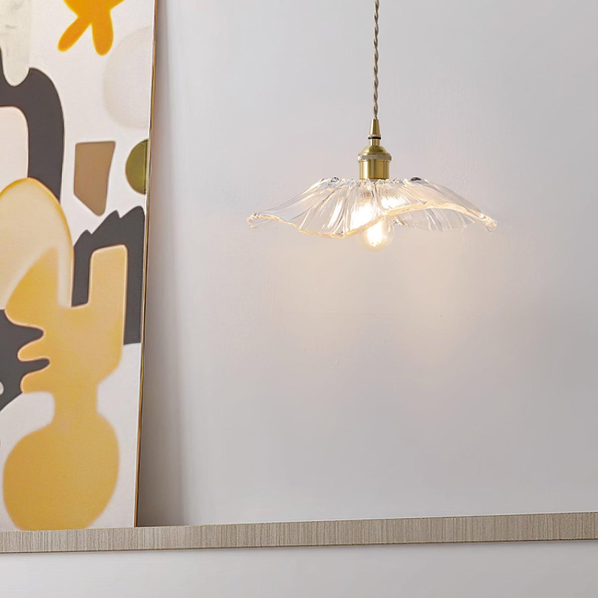 Hanglamp Bloem Glas Retro Transparant Koper E27 Vintage Keuken Eettafel | Sansoti