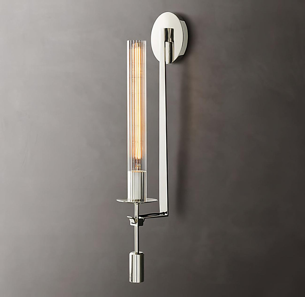 Klassieke Messing Wandlamp met Geribbeld Glas – 1940s Franse Stijl Cilinderlamp voor Gang Woonkamer Slaapkamer – E26 E27 Fitting – Enkel en Dubbel Lichtpunt | Sansoti