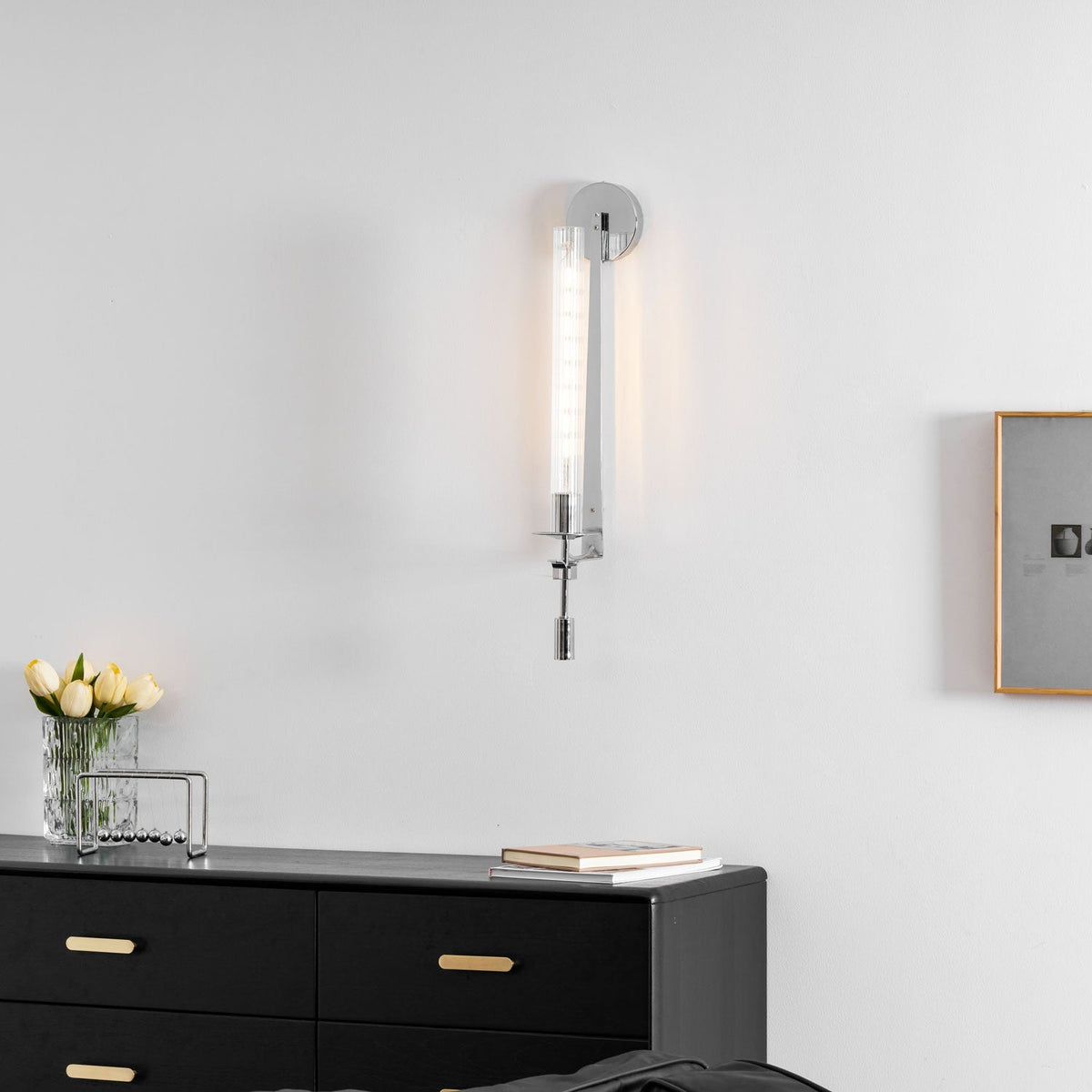 Klassieke Messing Wandlamp met Geribbeld Glas – 1940s Franse Stijl Cilinderlamp voor Gang Woonkamer Slaapkamer – E26 E27 Fitting – Enkel en Dubbel Lichtpunt | Sansoti