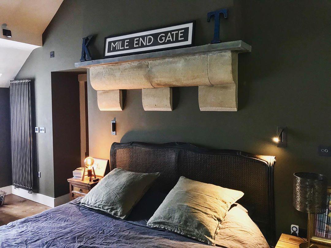 Bedroom Wall Lamp LED Swing Arm Dimmable Adjustable Reading Light with Switch Aluminum Bronze Black Bedside Lamp | Sansoti