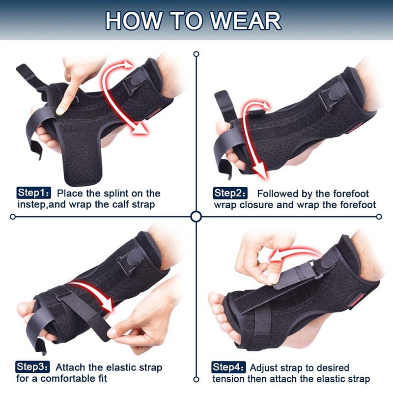 Night Splint Foot Support Adjustable Breathable Comfortable Foot Pain Relief Rest Recovery Plantar Fasciitis | Sansoti