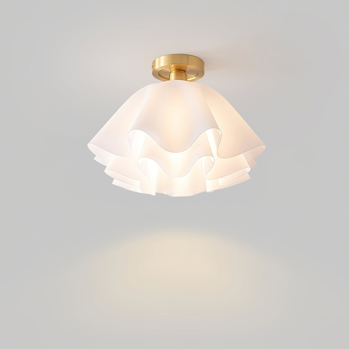 Ceiling Lamp Modern Folded Design Acrylic Copper E27 LED Living Room | Sansoti