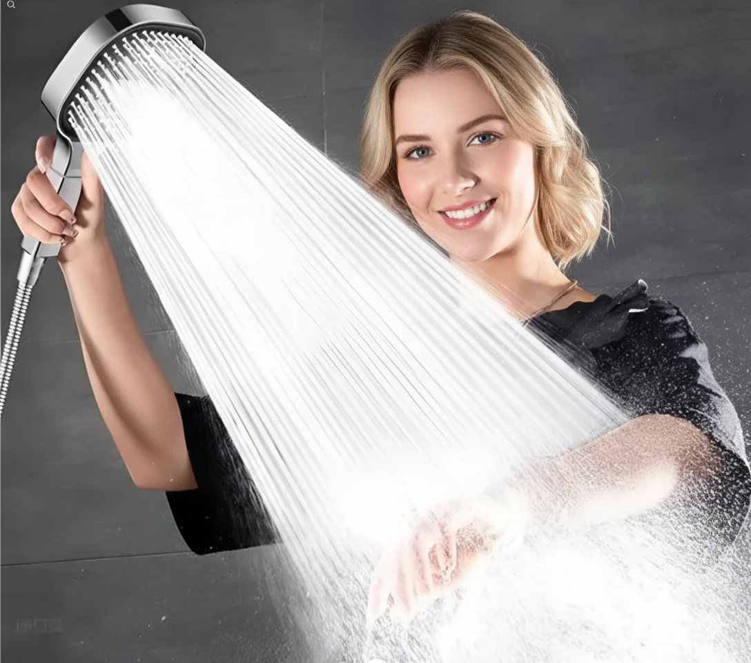 High-Pressure Shower Head with Filter for Low Water Pressure, Adjustable Spray Settings and Water Saving | Sansoti