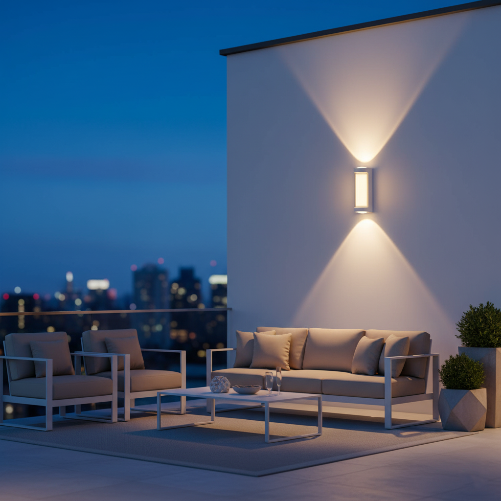 Lámpara exterior LED up down IP65 impermeable negra blanca para fachada 10W | Sansoti