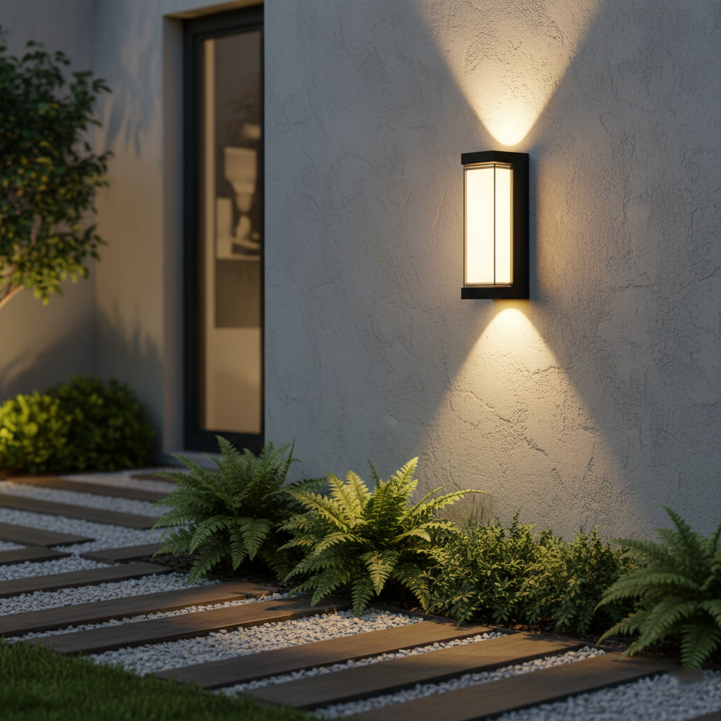 Lámpara exterior LED up down IP65 impermeable negra blanca para fachada 10W | Sansoti