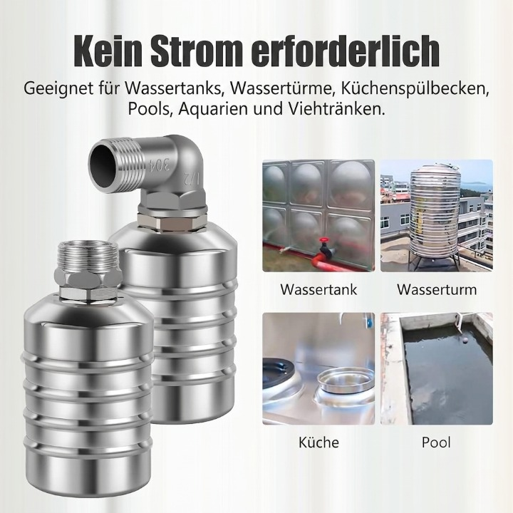 Schwimmerventil Automatisch Edelstahl 304 Ohne Strom für Wassertank Zisterne Regelung | Sansoti