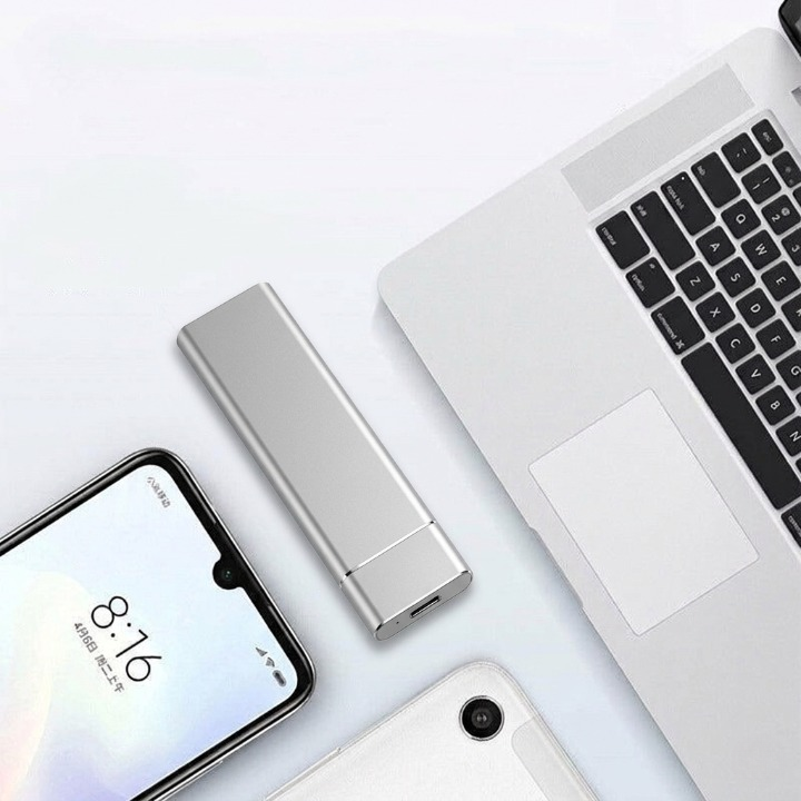 External SSD 8TB USB 3.1 Type-C Aluminum Plug and Play PC Mac Smart TV Portable Hard Drive Storage Backup Silver Black Blue Red | Sansoti