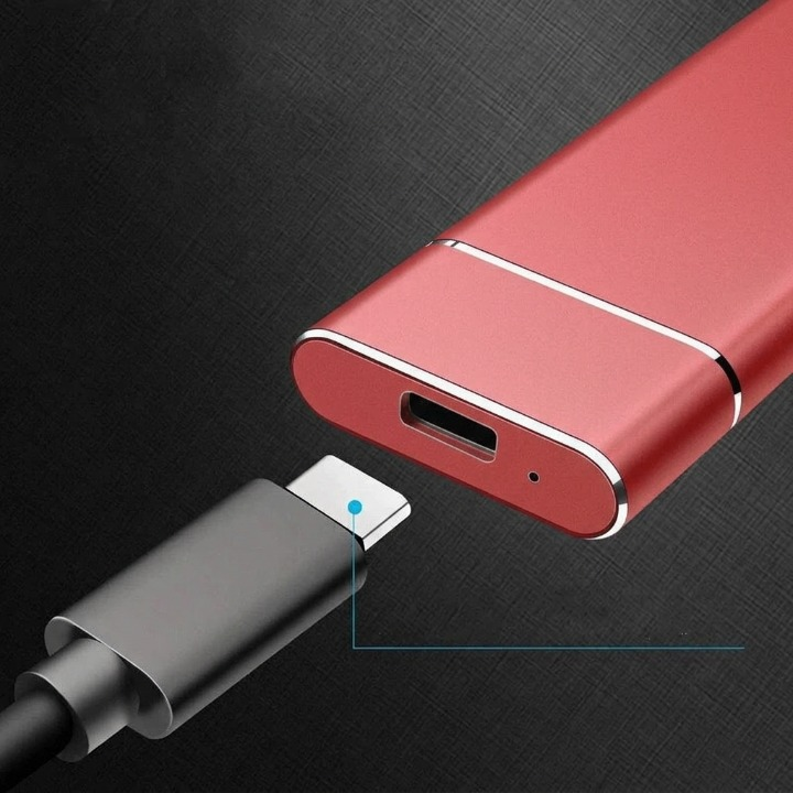 External SSD 8TB USB 3.1 Type-C Aluminum Plug and Play PC Mac Smart TV Portable Hard Drive Storage Backup Silver Black Blue Red | Sansoti