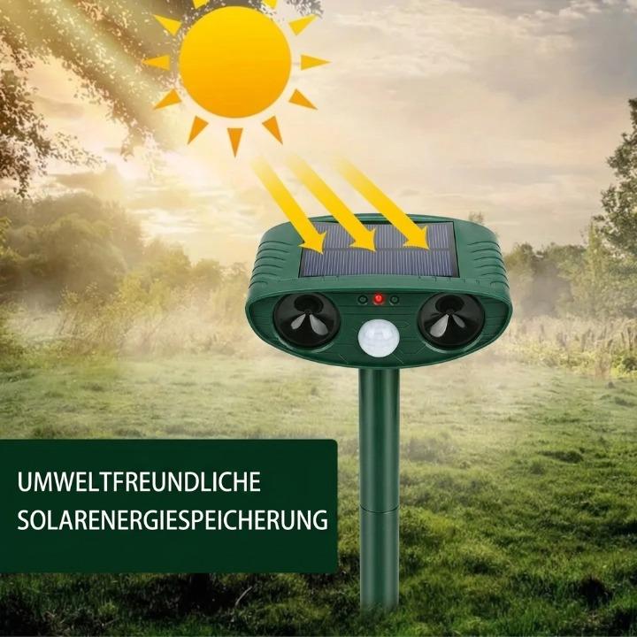 Tierschreck mit Solarenergie – PIR-Bewegungssensor 110°, Reichweite 9m, IP44 Wetterfest für Garten und Hof | Sansoti
