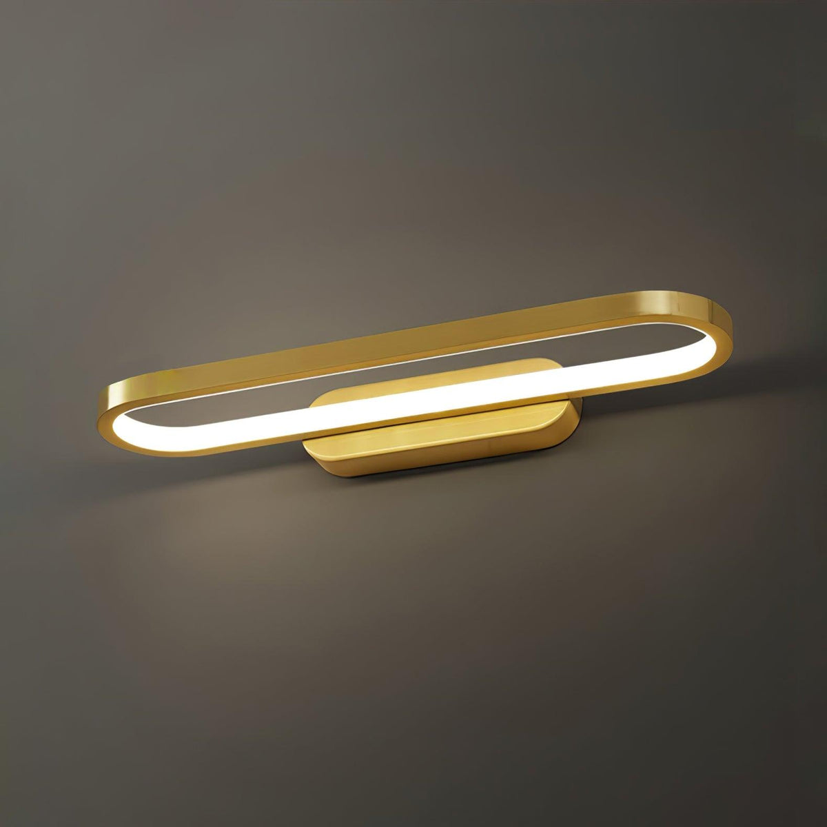 Wandlamp LED Messing Acryl Ovaal 40cm Warm Neutraal Koel Wit Badkamer Woonkamer