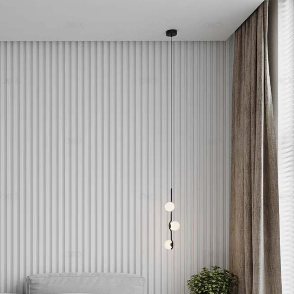 Suspension à boules en verre, lustre à plusieurs lumières noir et doré au design moderne pour salle à manger et salon | Sansoti
